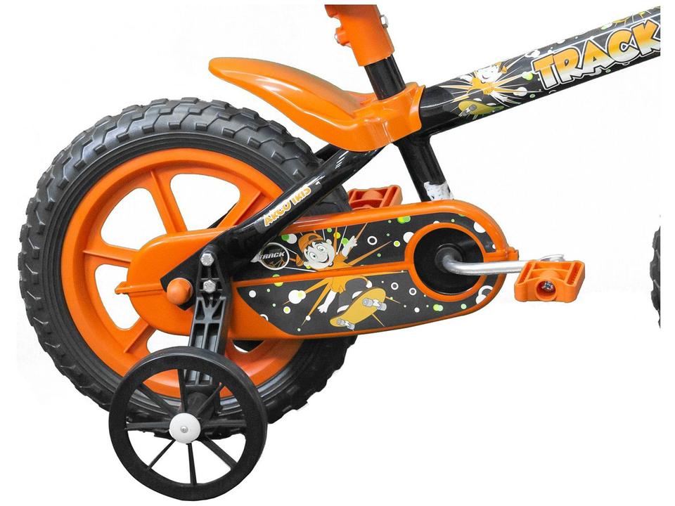 Bicicleta Aro 12 Infantil Track Bikes Arco Iris Preto e Laranja com Rodinhas - 8