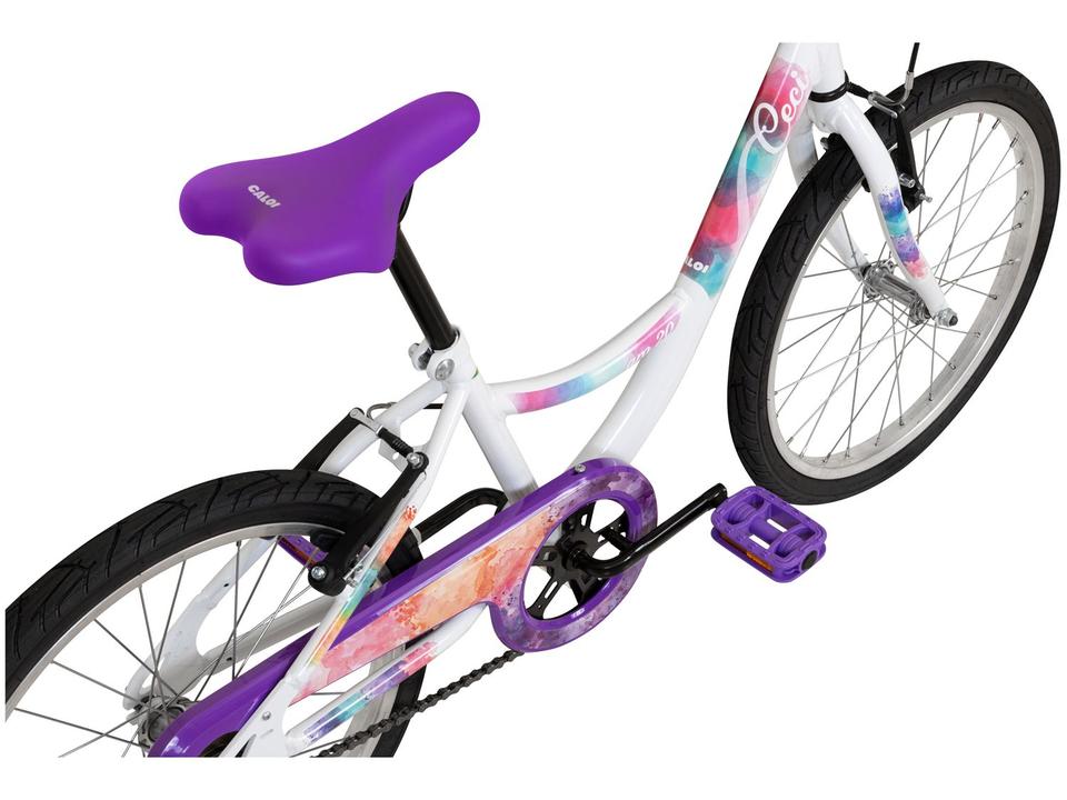 Bicicleta Aro 20 Infantil Caloi Ceci Branco com Cestinha Freio V Brake - 2