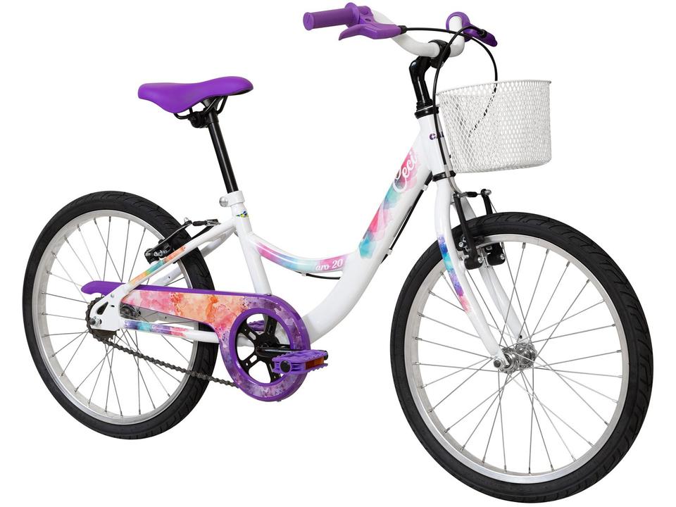 Bicicleta Aro 20 Infantil Caloi Ceci Branco com Cestinha Freio V Brake - 1