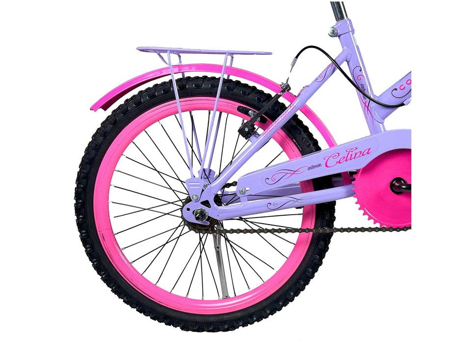 Bicicleta Aro 20 Infantil Colli Celina Lilás com Cestinha Freio V Brake - 4