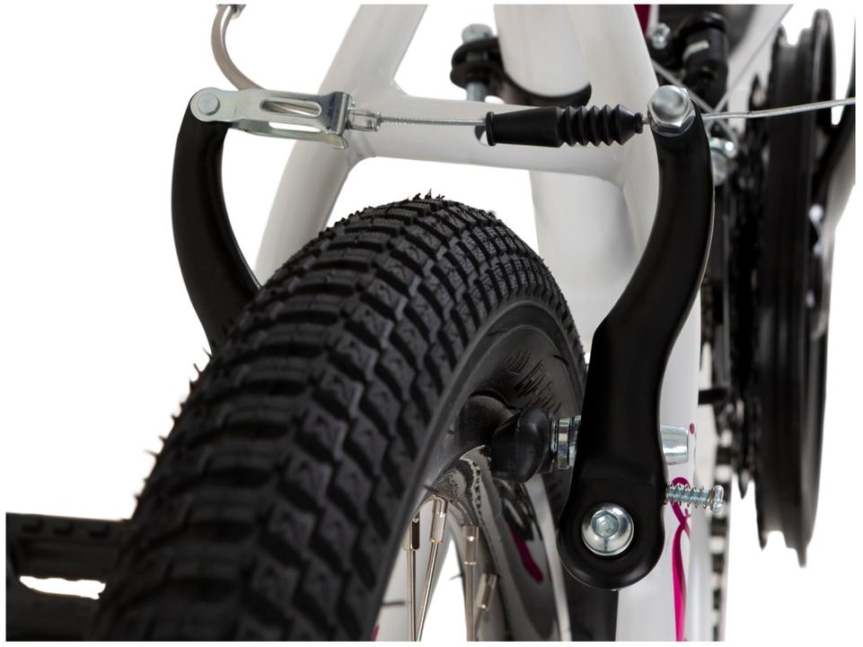 Bicicleta Aro 24 Infantil Caloi Ceci Branca 21 Marchas - 8