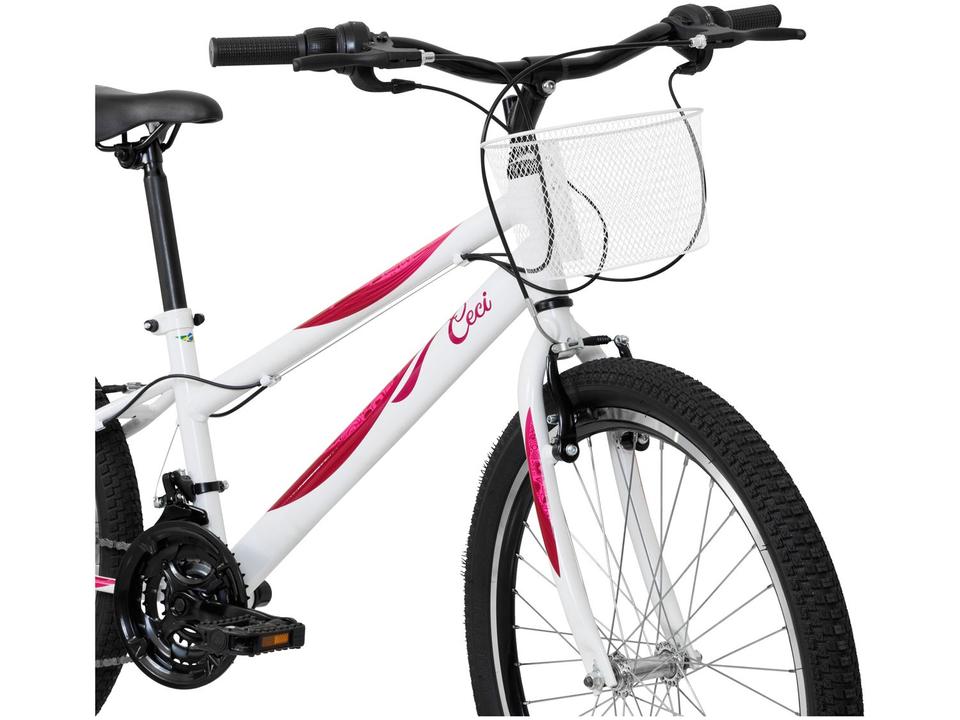 Bicicleta Aro 24 Infantil Caloi Ceci Branca 21 Marchas - 2
