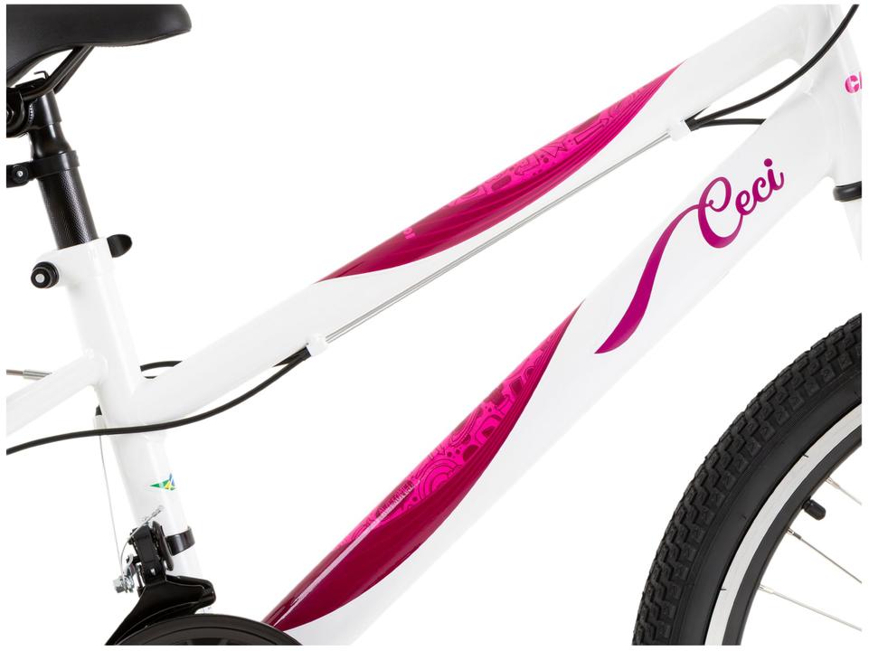 Bicicleta Aro 24 Infantil Caloi Ceci Branca 21 Marchas - 7
