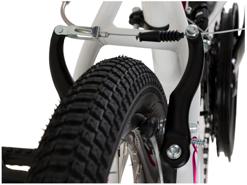 Bicicleta Aro 24 Infantil Caloi Ceci Branca 21 Marchas - 8