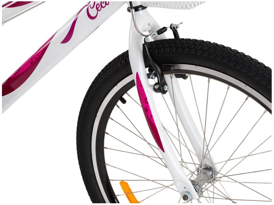 Bicicleta Aro 24 Infantil Caloi Ceci Branca 21 Marchas - 10