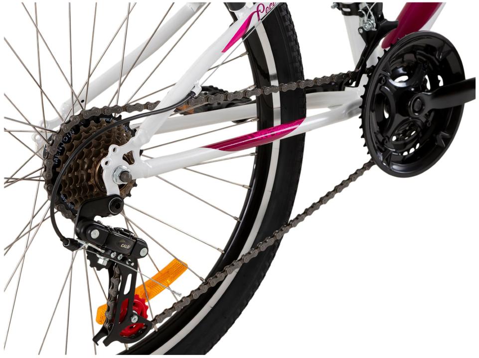 Bicicleta Aro 24 Infantil Caloi Ceci Branca 21 Marchas - 9