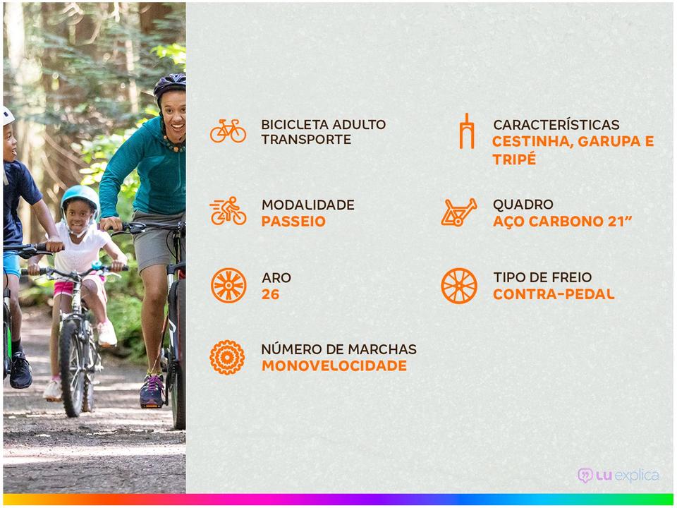 Bicicleta Aro 26 Houston Ônix de Aço Carbono - 1