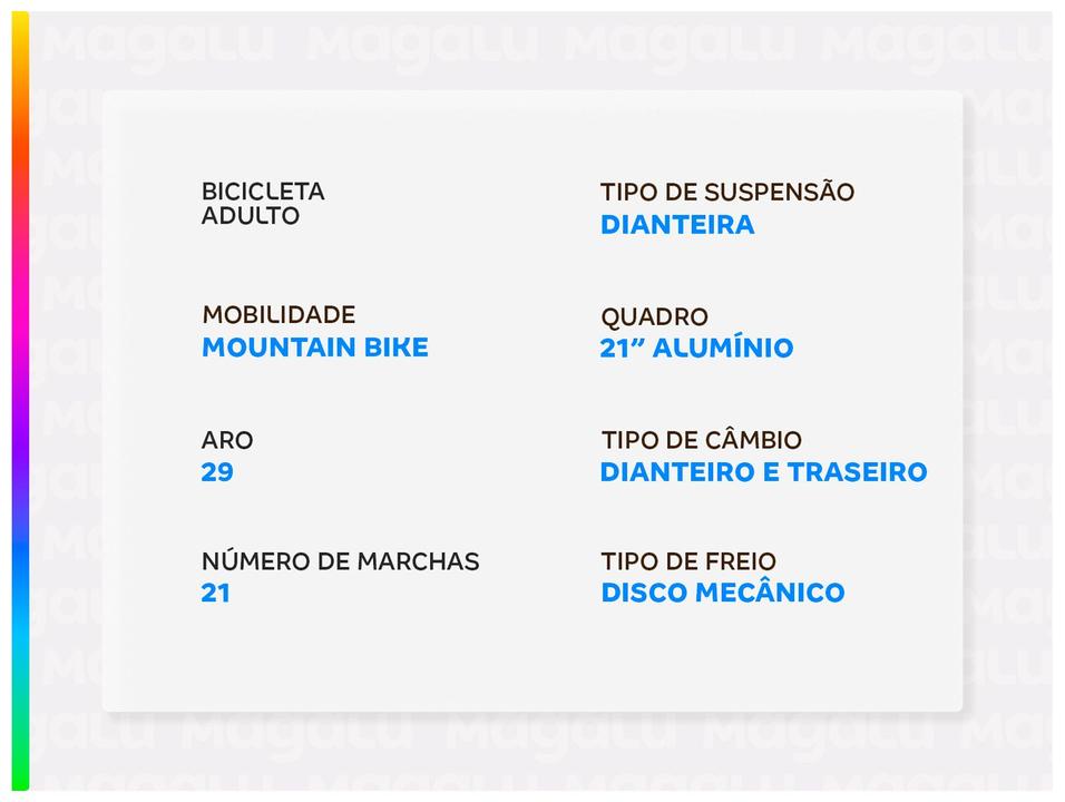 Bicicleta Aro 29" South Bike Legend Freio a Disco 21 Marchas Câmbio Shimano - 2