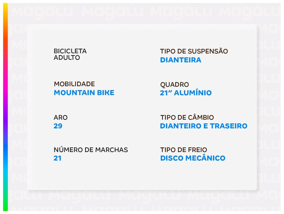Bicicleta Aro 29" South Bike Legend Freio a Disco 21 Marchas Câmbio Shimano - 2