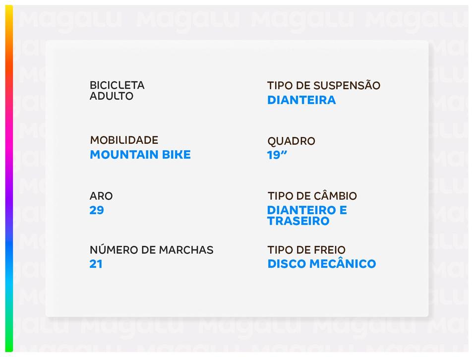 Bicicleta Aro 29" South Bike Slim Freio a Disco 21 Marchas - 2