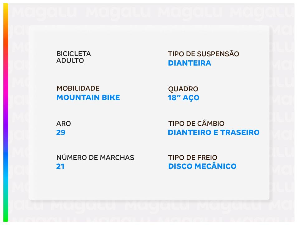 Bicicleta Aro 29" South Bike Sport Freio a Disco 21 Marchas - 2