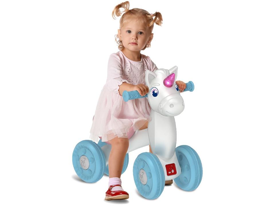 Bicicleta de Equilíbrio Infantil Bandeirante Unicórnio Branca - 1