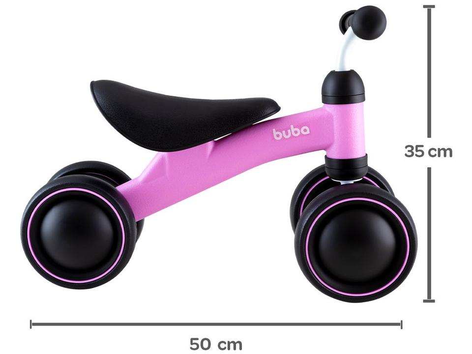 Bicicleta de Equilíbrio Infantil Buba 4 Rodas Rosa - 11