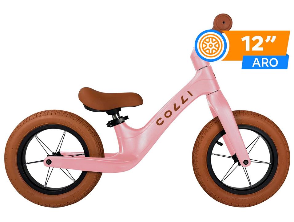 Bicicleta de Equilíbrio Infantil Colli Balance Rosa - 1