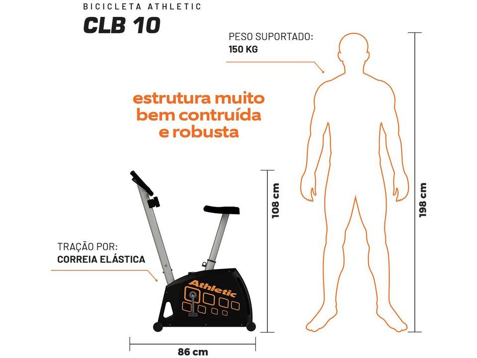Bicicleta Ergométrica Athletic CLB 10 Magnética 150kg - 9