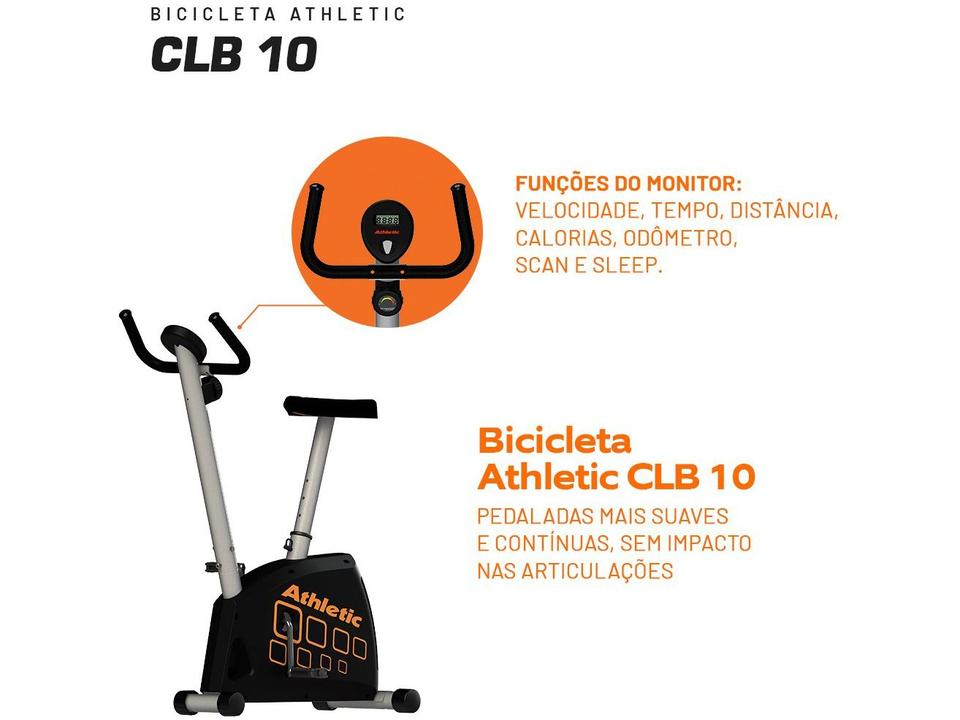 Bicicleta Ergométrica Athletic CLB 10 Magnética 150kg - 10