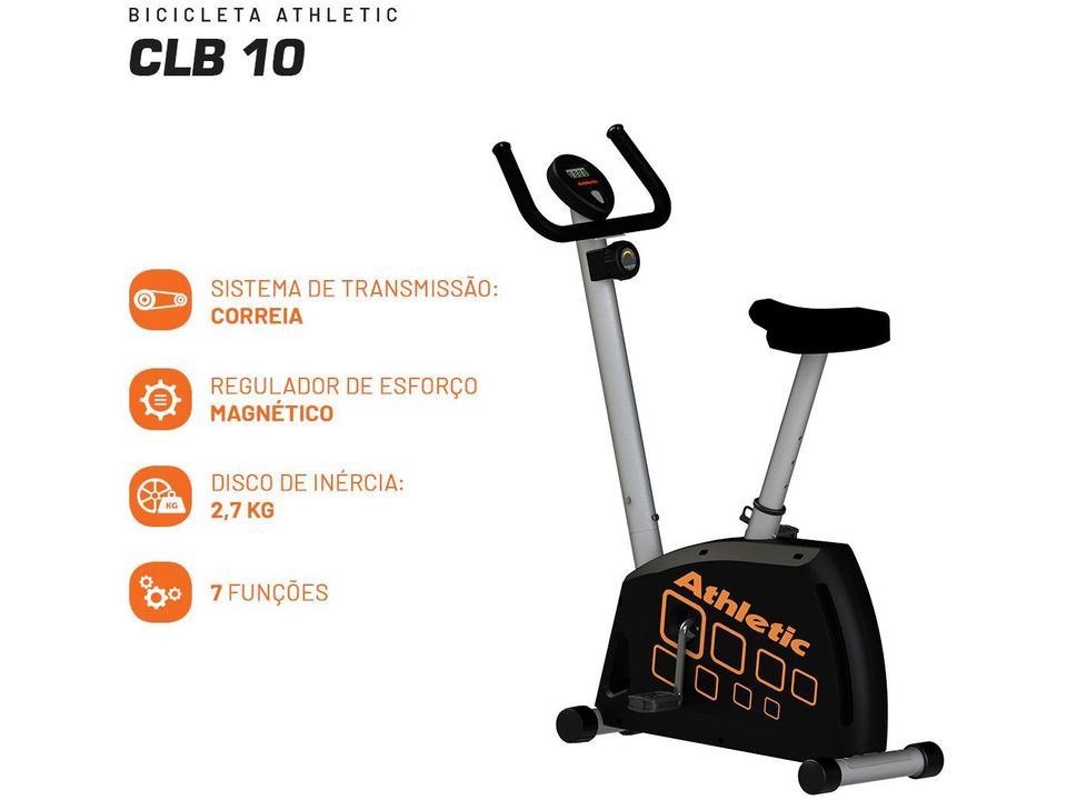 Bicicleta Ergométrica Athletic CLB 10 Magnética 150kg - 8