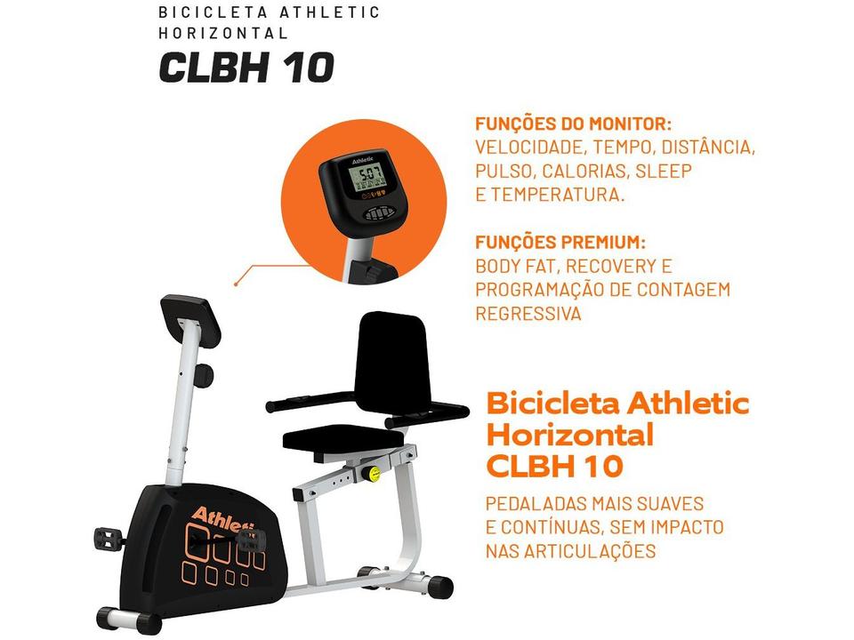 Bicicleta Ergométrica Horizontal Athletic CLBH10 Magnética 150kg - 8