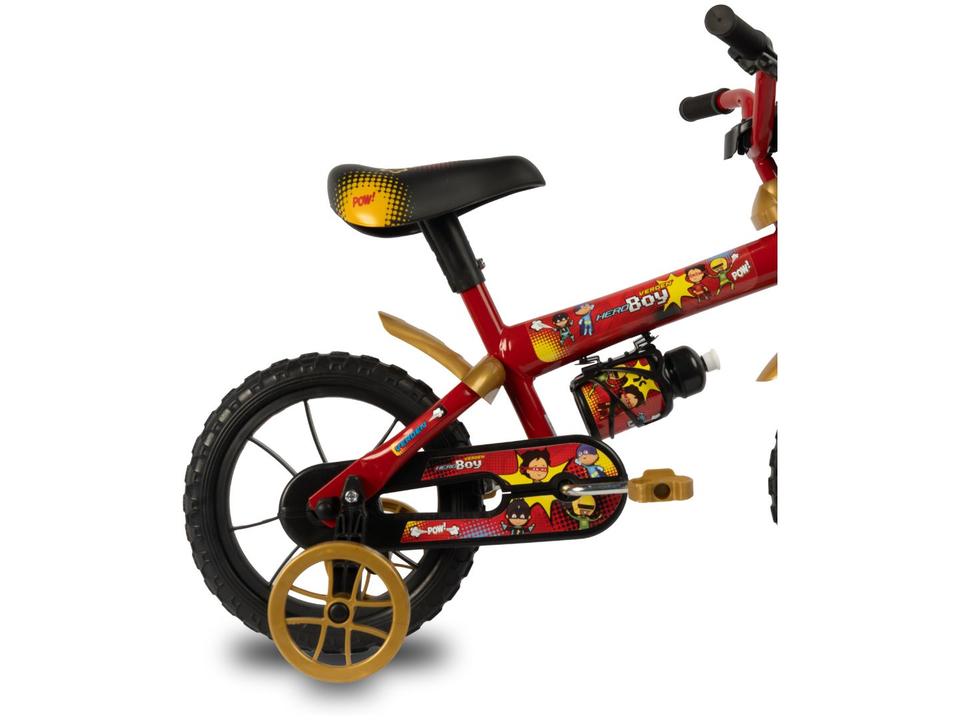 Bicicleta Infantil Aro 12 Verden 10500 Hero Boy Vermelha e Dourada com Rodinhas - 4