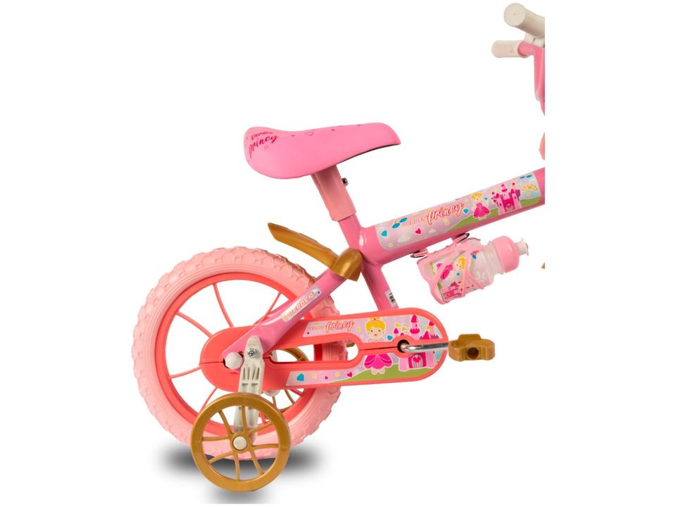 Bicicleta Infantil Aro 12 Verden 10501 Princy  Rosa e Dourada com Rodinhas - 4