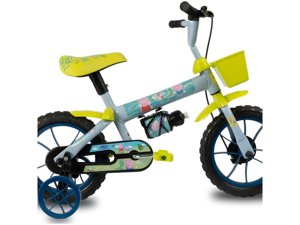 Bicicleta Infantil Aro 12 Verden 10508 Peppa George Azul e Verde com Rodinhas - 3