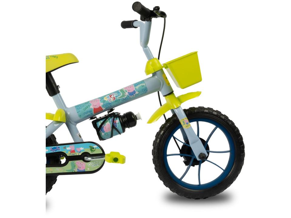 Bicicleta Infantil Aro 12 Verden 10508 Peppa George Azul e Verde com Rodinhas - 4