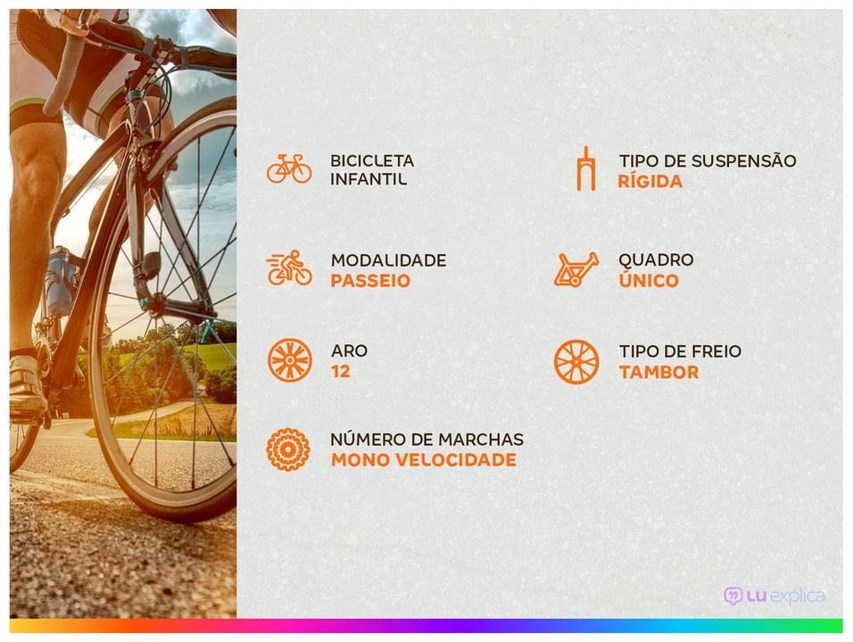 Bicicleta Infantil Aro 12 Verden 10509 Princy Rosa e Roxa com Rodinhas - 2