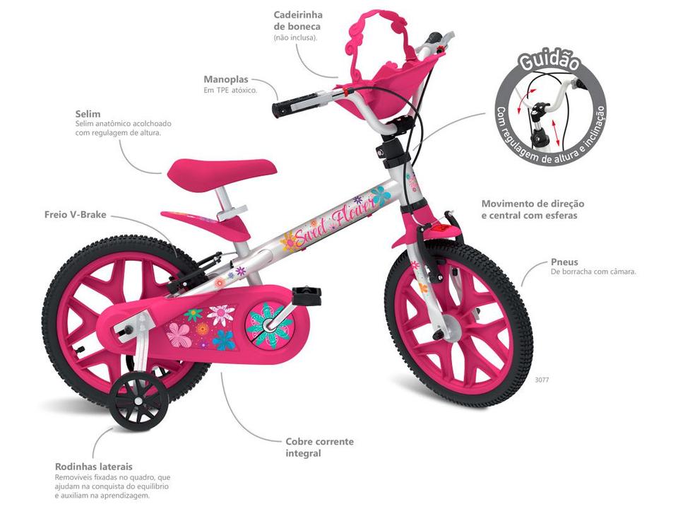 Bicicleta Infantil Aro 16 Bandeirantes Sweet - 13