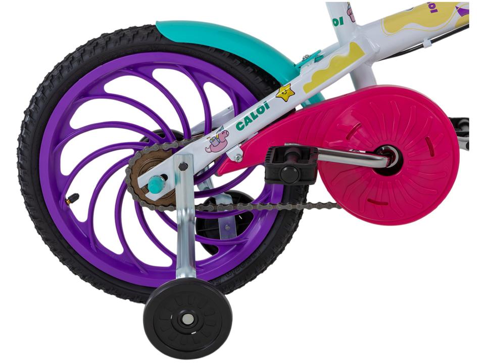 Bicicleta Infantil Aro 16" Caloi Ceci Branco e Rosa com Cestinha Freio V-Brake - 10