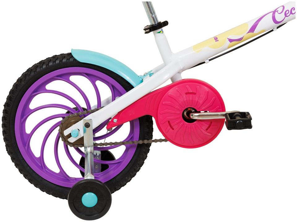 Bicicleta Infantil Aro 16" Caloi Ceci Branco e Rosa com Cestinha Freio V-Brake - 3