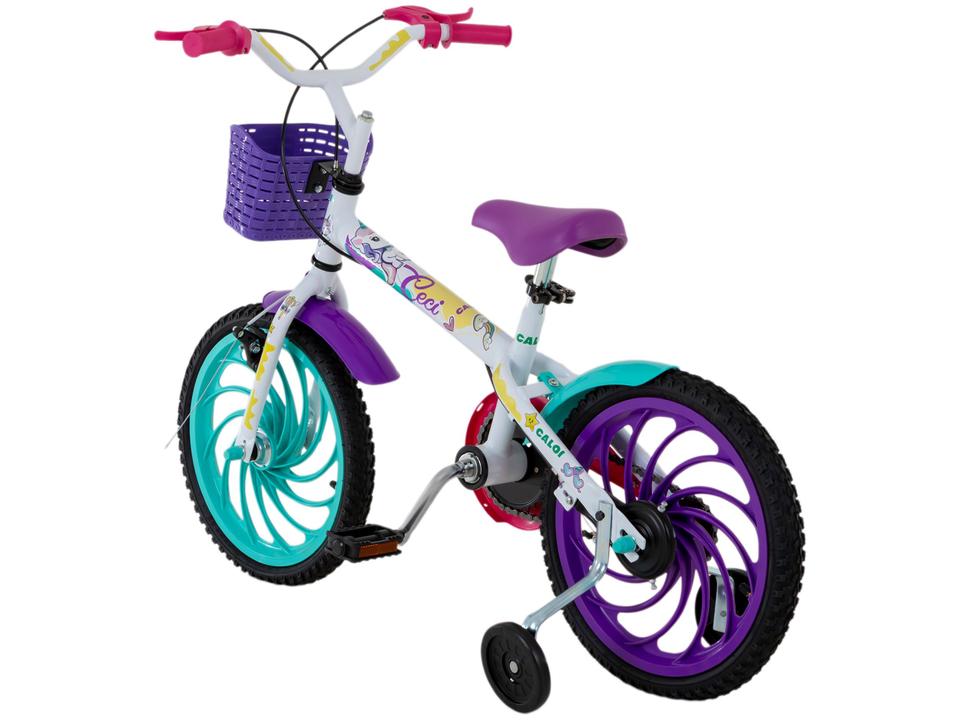 Bicicleta Infantil Aro 16" Caloi Ceci Branco e Rosa com Cestinha Freio V-Brake - 2