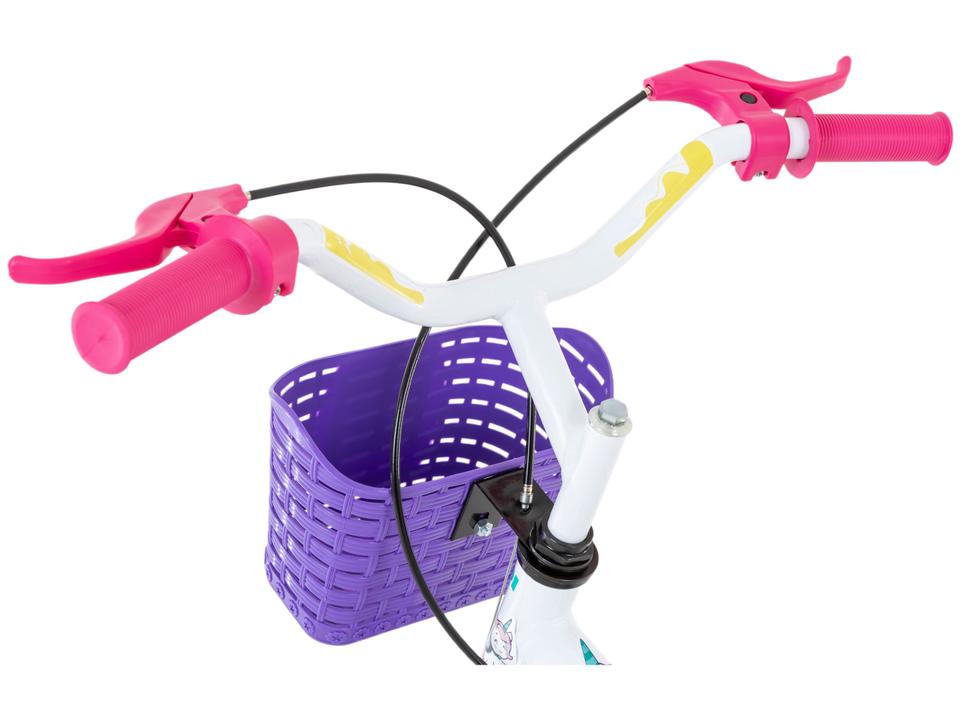 Bicicleta Infantil Aro 16" Caloi Ceci Branco e Rosa com Cestinha Freio V-Brake - 3