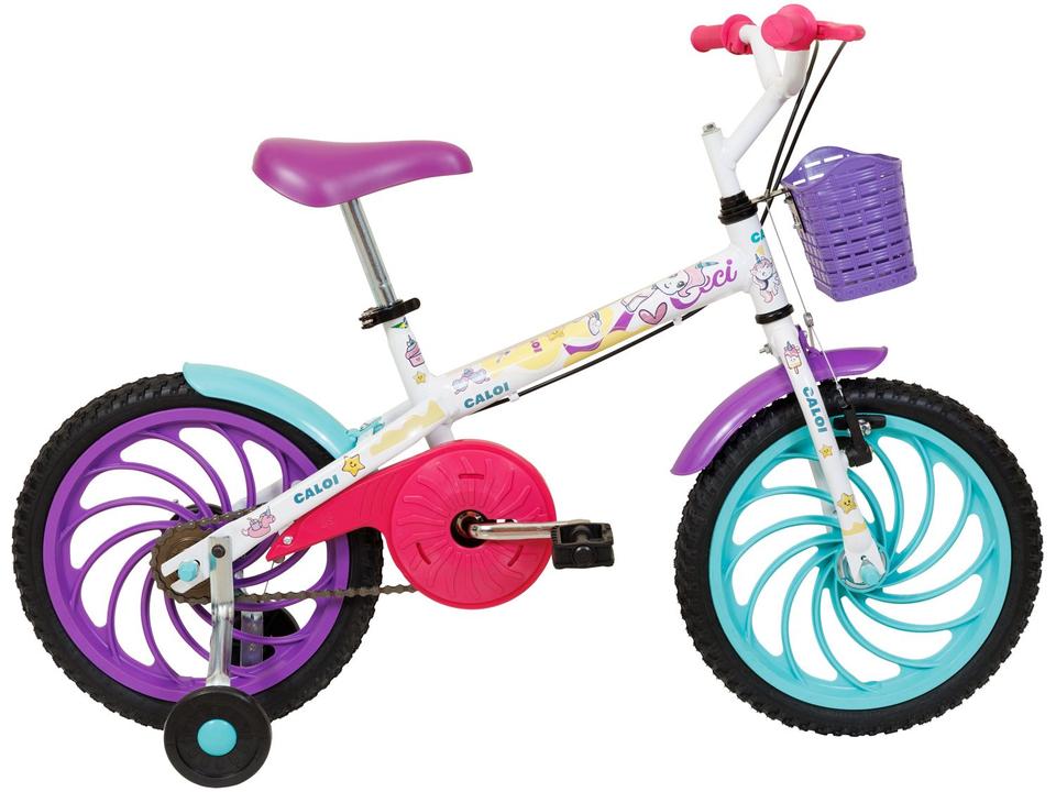 Bicicleta Infantil Aro 16" Caloi Ceci Branco e Rosa com Cestinha Freio V-Brake - 4