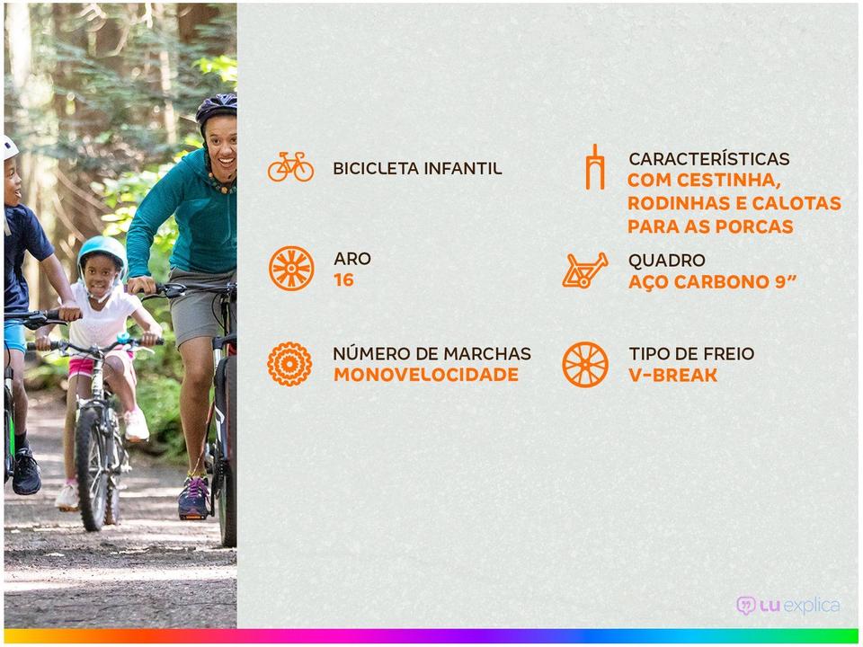 Bicicleta Infantil Aro 16 Houston Ludi - 1