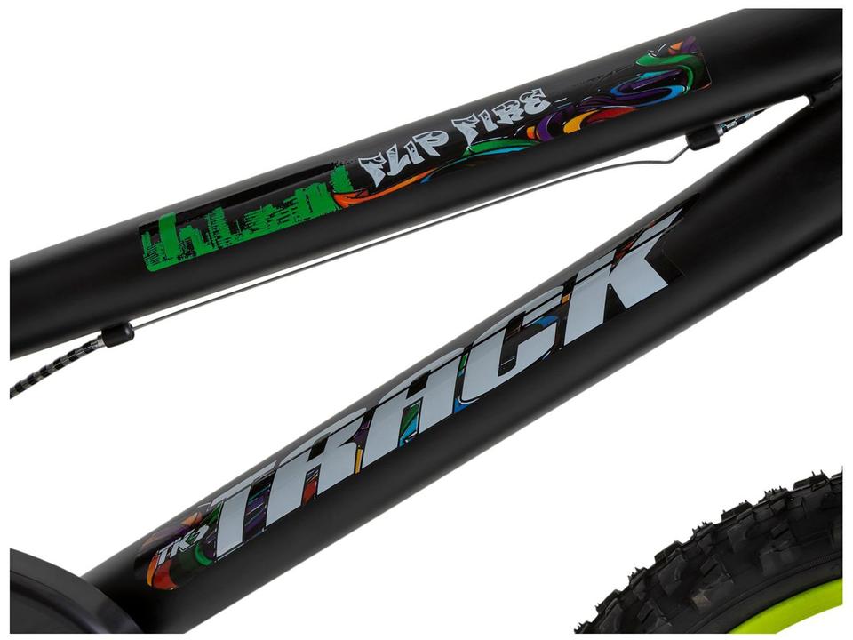 Bicicleta Infantil Aro 16" TK3 Track Flip Fire Preta e Amarela com Banco de Mobilete e Rodinhas Freio V-Brake - 7