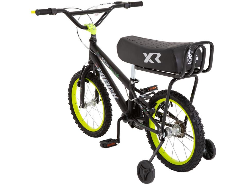 Bicicleta Infantil Aro 16" TK3 Track Flip Fire Preta e Amarela com Banco de Mobilete e Rodinhas Freio V-Brake - 3