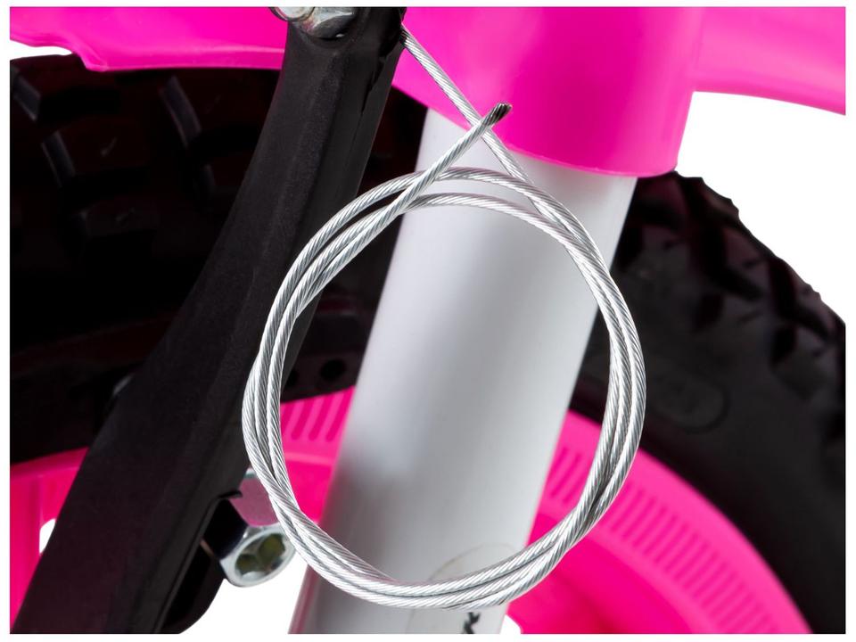 Bicicleta Infantil Aro 16 Track Bikes PINKY WR Branca e Rosa com Rodinhas e Cesta Freio V-Brake - 11