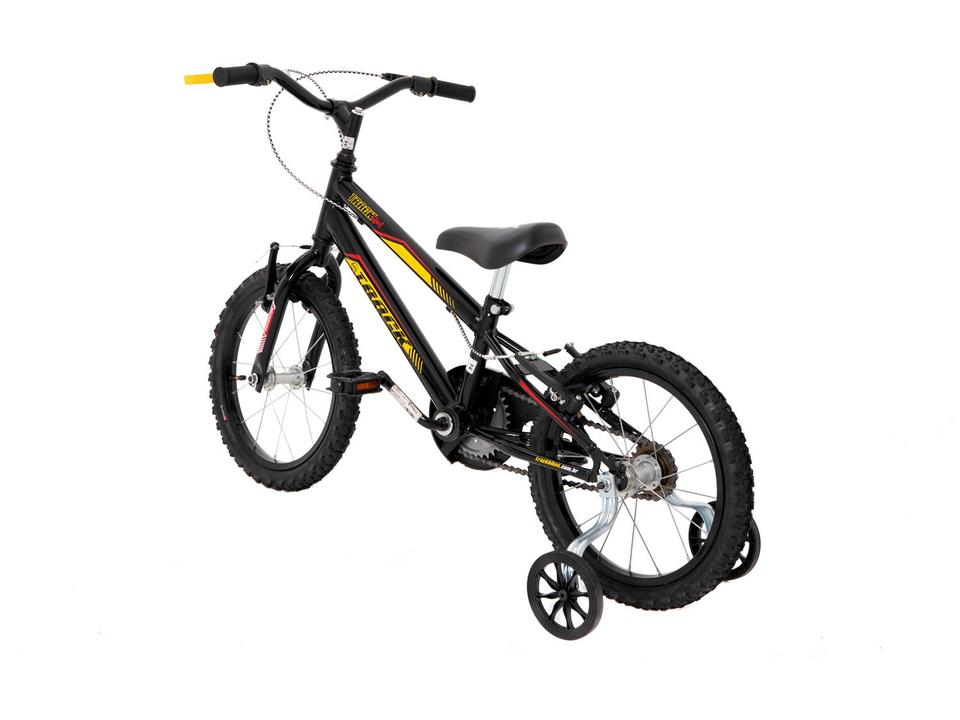 Bicicleta Infantil Aro 16 Track & Bikes Track Boy Preto e Amarelo com Rodinhas Freio V-Brake - 2