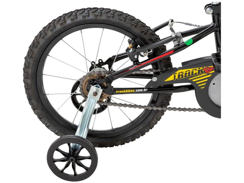 Bicicleta Infantil Aro 16 Track & Bikes Track Boy Preto e Amarelo com Rodinhas Freio V-Brake - 9