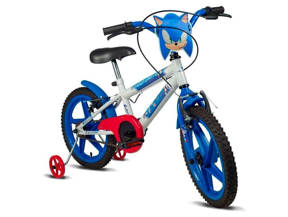 Bicicleta Infantil Aro 16 Verden 10494 Sonic Branco e Azul com Rodinhas Freio V-Brake - 3
