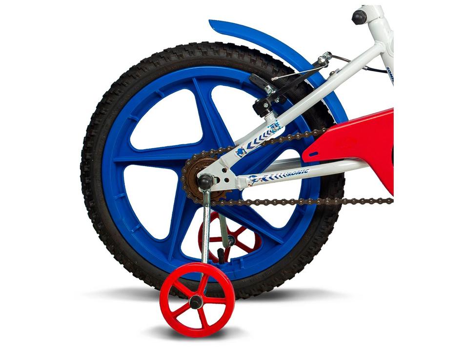 Bicicleta Infantil Aro 16 Verden 10494 Sonic Branco e Azul com Rodinhas Freio V-Brake - 8
