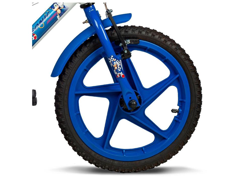 Bicicleta Infantil Aro 16 Verden 10494 Sonic Branco e Azul com Rodinhas Freio V-Brake - 6