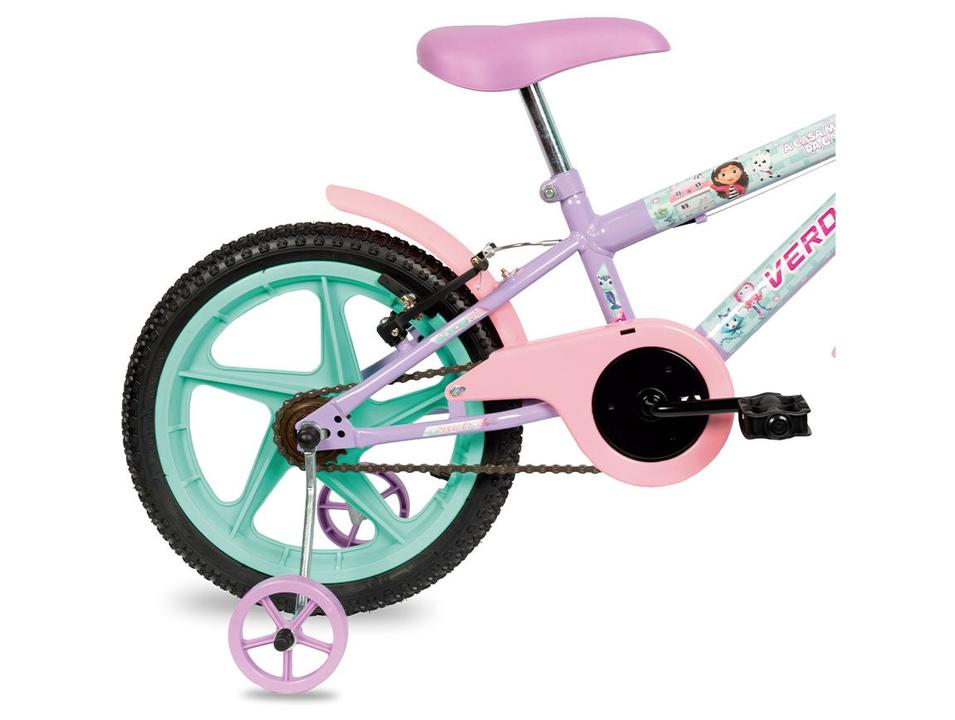 Bicicleta Infantil Aro 16 Verden 10511 A Casa Mágica da Gabby Lilás e Verde com Rodinhas Freio V-Brake - 7