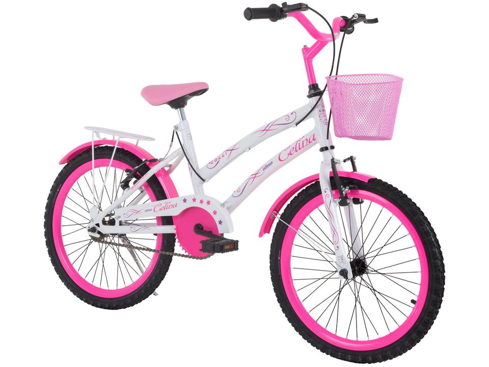 Bicicleta Infantil Aro 20" Colli Celina Branco com Cestinha Freio V-Brake - 2