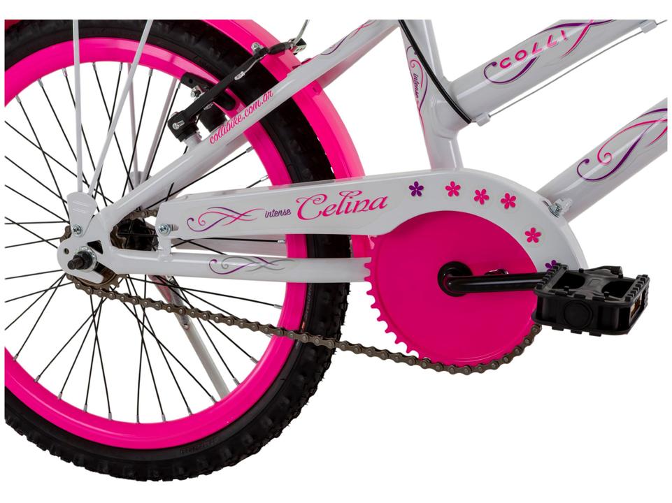 Bicicleta Infantil Aro 20" Colli Celina Branco com Cestinha Freio V-Brake - 12