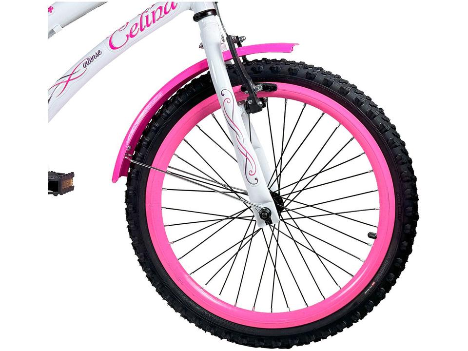 Bicicleta Infantil Aro 20" Colli Celina Branco com Cestinha Freio V-Brake - 3
