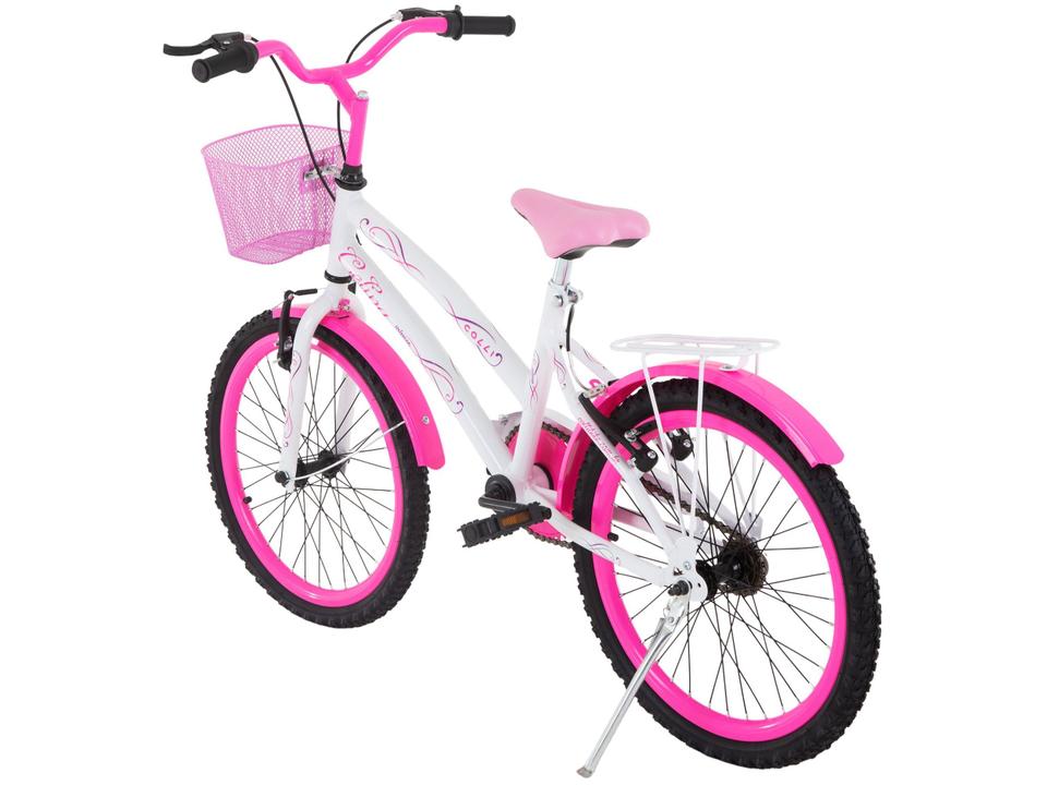 Bicicleta Infantil Aro 20" Colli Celina Branco com Cestinha Freio V-Brake - 3