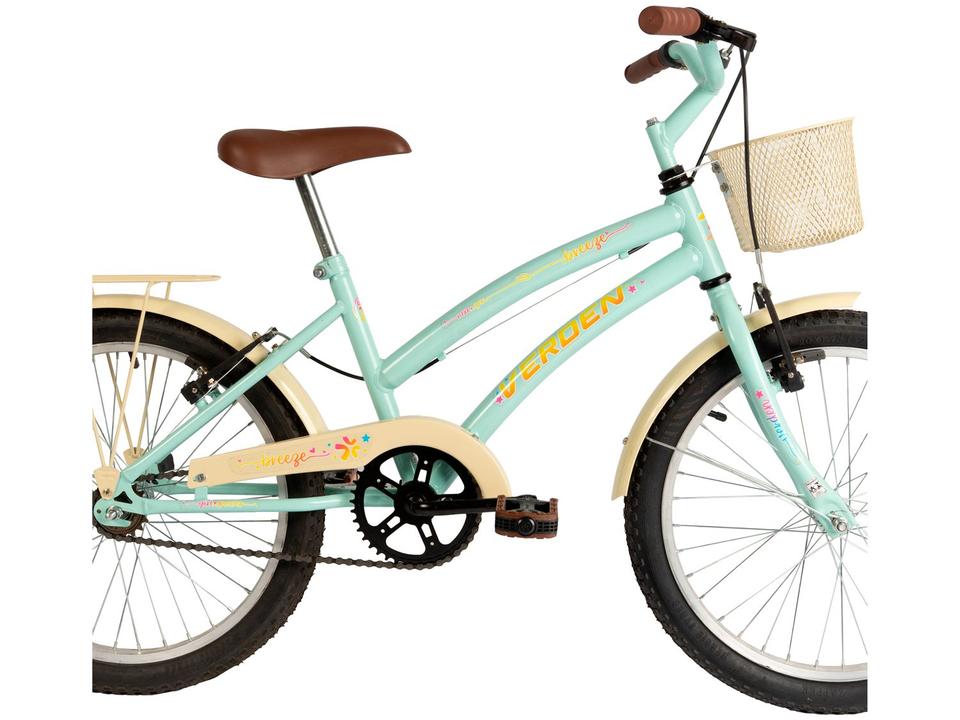 Bicicleta Infantil Aro 20" Verden Breeze Menta e Bege com Cestinha Freio V-Brake - 2