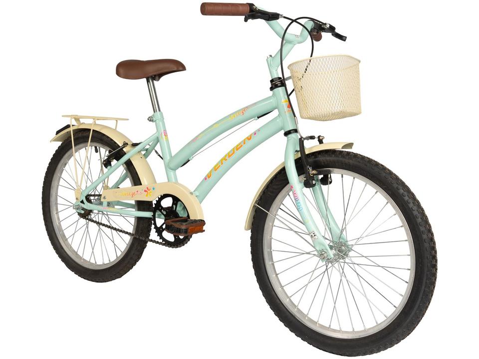 Bicicleta Infantil Aro 20" Verden Breeze Menta e Bege com Cestinha Freio V-Brake - 1