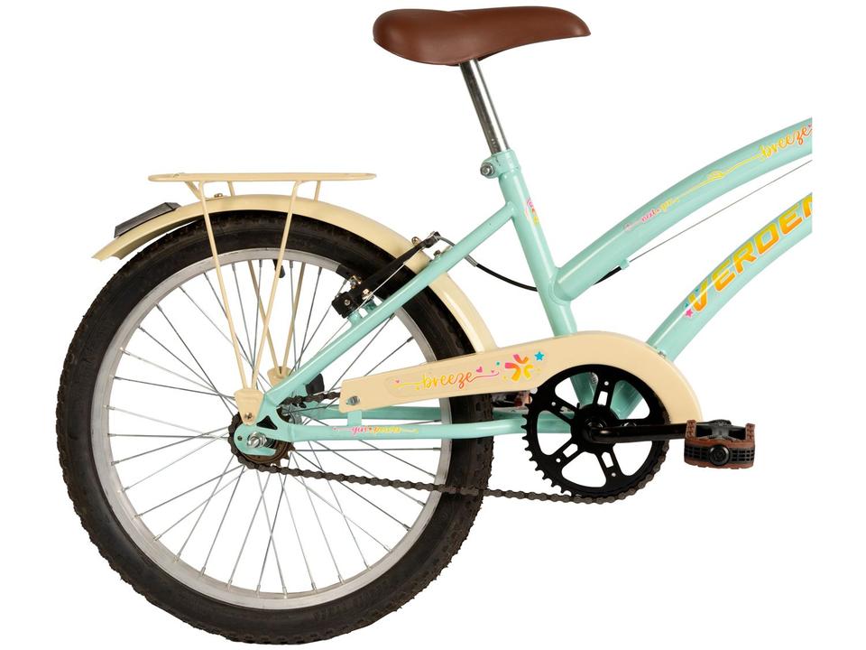 Bicicleta Infantil Aro 20" Verden Breeze Menta e Bege com Cestinha Freio V-Brake - 3